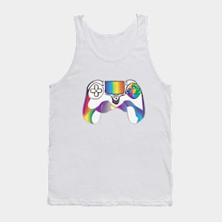 Rainbow Gaming Controller with Cool Shades Design No. 548 Tank Top